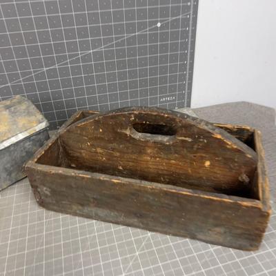 A Wood and A Metal Tool Tote