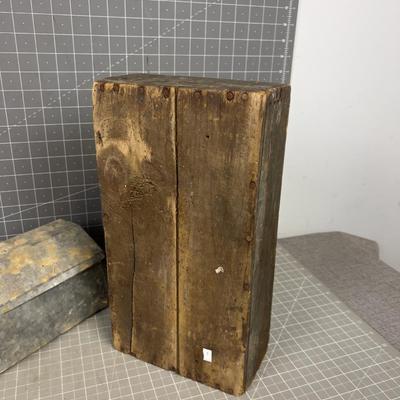 A Wood and A Metal Tool Tote