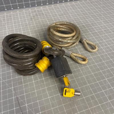 2 Cables and 1 Pad Lock 