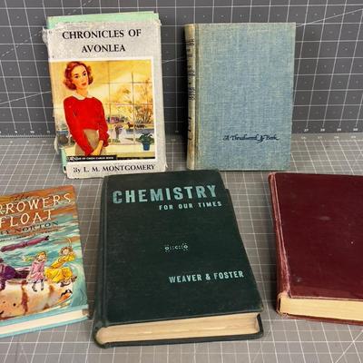 5 Vintage Hard Back Books 