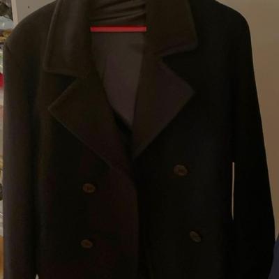 Men's Black Peacoat, Andre Lanzino, Size M