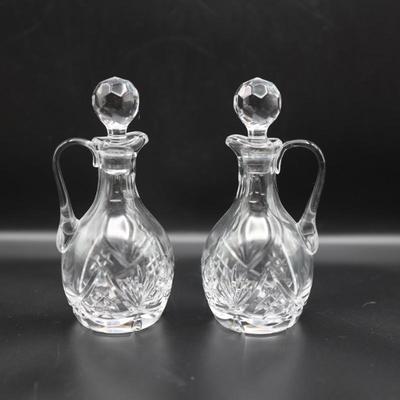 Crystal Oil and Vinegar Cruet Set with Stoppers