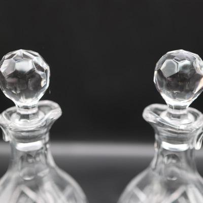 Crystal Oil and Vinegar Cruet Set with Stoppers