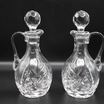 Crystal Oil and Vinegar Cruet Set with Stoppers