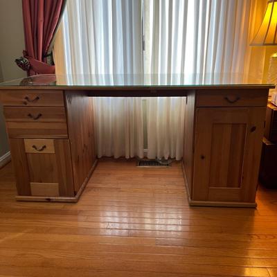Glass Topped Office Desk