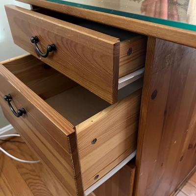 Glass Topped Office Desk