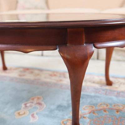 Wood and Beveled Glass Coffee Table