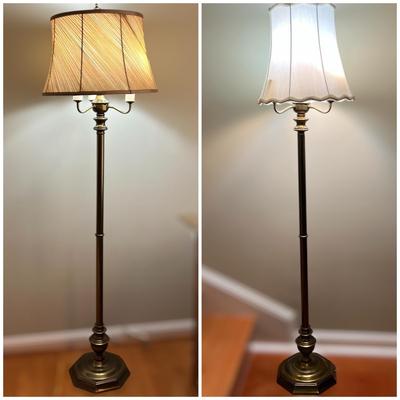 Pair of Brass Floorlamps