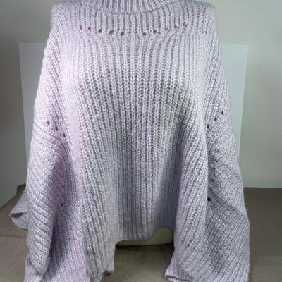 Coco + Carmen mock neck knit pullover poncho