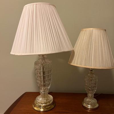 3 Matching Cut Glass Table Lamps