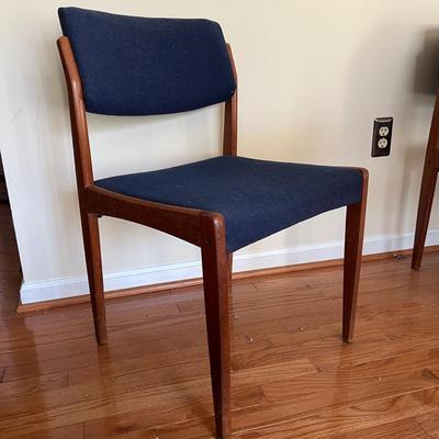 Set of 6 MCM Vintage Teak Upholstered Chairs