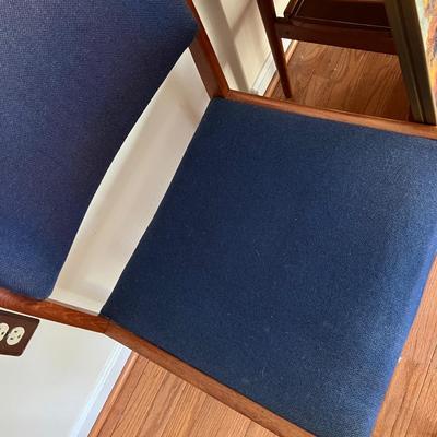 Set of 6 MCM Vintage Teak Upholstered Chairs