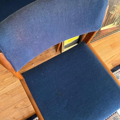 Set of 6 MCM Vintage Teak Upholstered Chairs