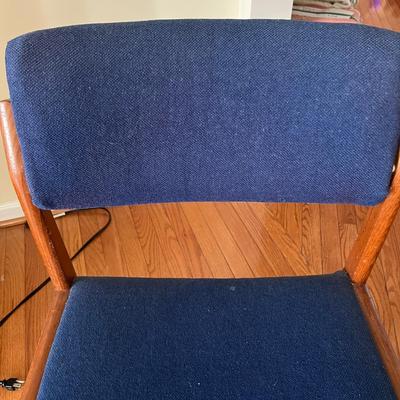 Set of 6 MCM Vintage Teak Upholstered Chairs