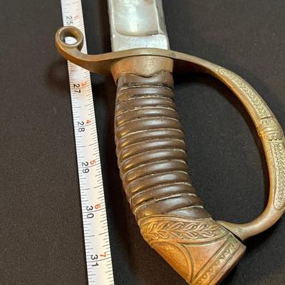Antique C. 1908 Bayonet w. Leather Brass Sheath