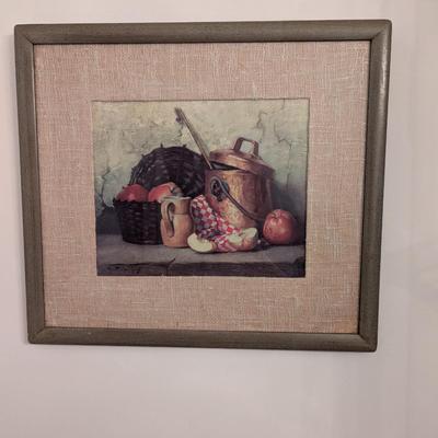 A Pair Of Vintage Robert Chailloux Litho Print Wood Framed Still Life Art Approx 19 1/2" x 17 1/8"