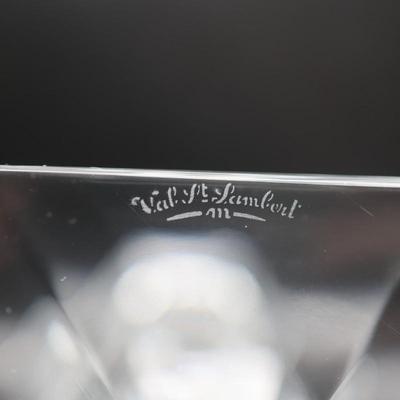 Pair of Val St Lambert Crystal Candlestick Holders