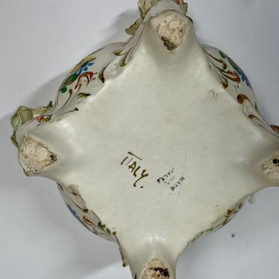 Vintage Capodimonte Porcelain Rose Top Trinket Box