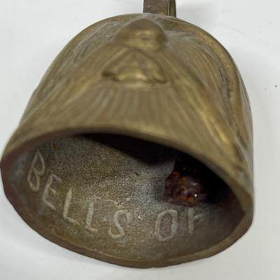 2 Small Brass Bells - Owl and Giraffe