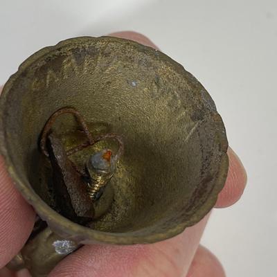 2 Small Brass Bells - Owl and Giraffe