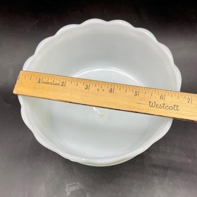 E O Brody Co. Milk Glass Pedestal Bowl Compote