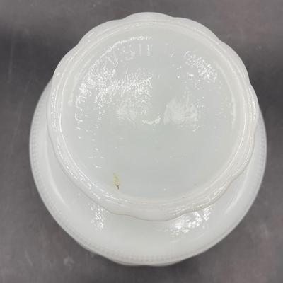 E O Brody Co. Milk Glass Pedestal Bowl Compote