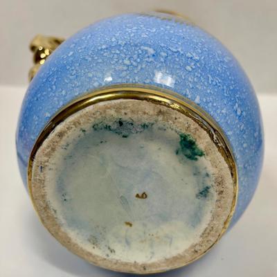 Antique French 19th Century Vase Vieux Paris Porcelain blue & gold romantic