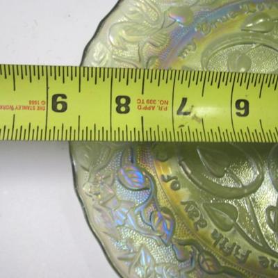 Imperial Glass No. 5 - 5 Golden Rings" Christmas Carnival Glass Plate 8 3/4"