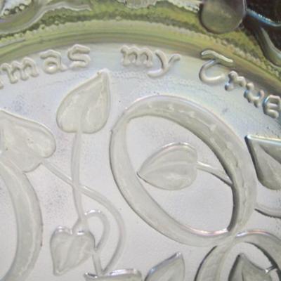 Imperial Glass No. 5 - 5 Golden Rings" Christmas Carnival Glass Plate 8 3/4"