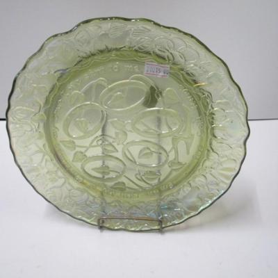 Imperial Glass No. 5 - 5 Golden Rings" Christmas Carnival Glass Plate 8 3/4"