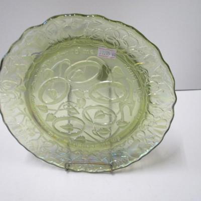 Imperial Glass No. 5 - 5 Golden Rings" Christmas Carnival Glass Plate 8 3/4"