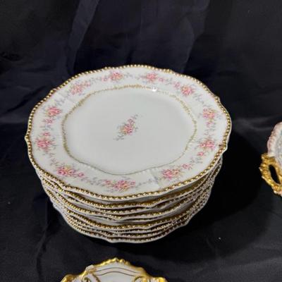 Limoges France Scalloped Plate Elite Works Higgins & Seiter China Set