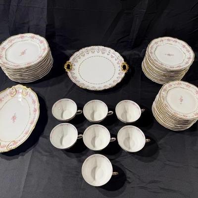 Limoges France Scalloped Plate Elite Works Higgins & Seiter China Set