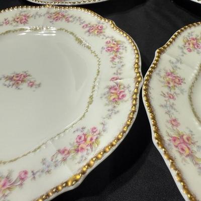 Limoges France Scalloped Plate Elite Works Higgins & Seiter China Set