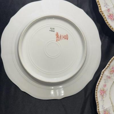 Limoges France Scalloped Plate Elite Works Higgins & Seiter China Set