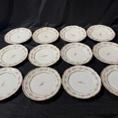 Limoges France Scalloped Plate Elite Works Higgins & Seiter China Set