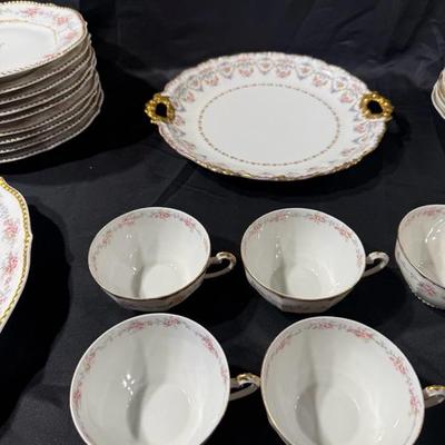 Limoges France Scalloped Plate Elite Works Higgins & Seiter China Set