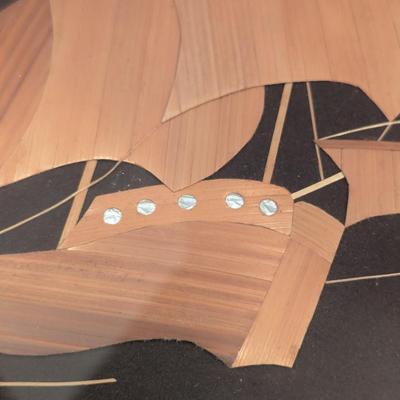 Hand Crafted Wood Sail Boat Approx 8 3/4" x 12 1/2"