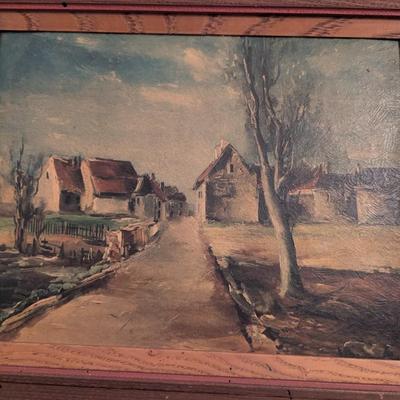Pair Of French Farmhouse Art - Autumn Winter By Maurice De Vlaminck Print Approx 17 1/4" x 14 1/4"