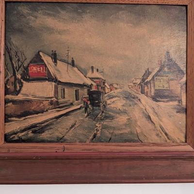 Pair Of French Farmhouse Art - Autumn Winter By Maurice De Vlaminck Print Approx 17 1/4" x 14 1/4"