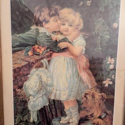 Approx 28 1/4" x 20 3/4" "Over The Garden Wall" Fred Morgan Litho