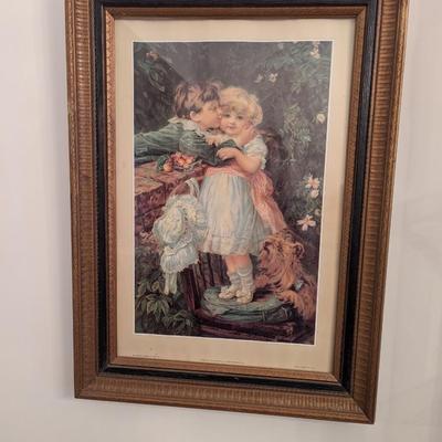 Approx 28 1/4" x 20 3/4" "Over The Garden Wall" Fred Morgan Litho