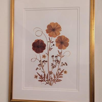 Approx 17" x 13" Green Mountain Pressed Flowers By Ellie Roden