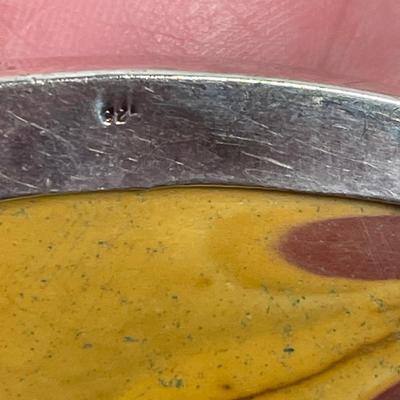 Huge Mookite Jasper and Sterling pendant