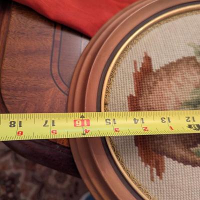 Framed Floral Needlepoint Art