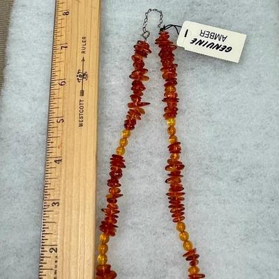 New Amber and Sterling Necklace
