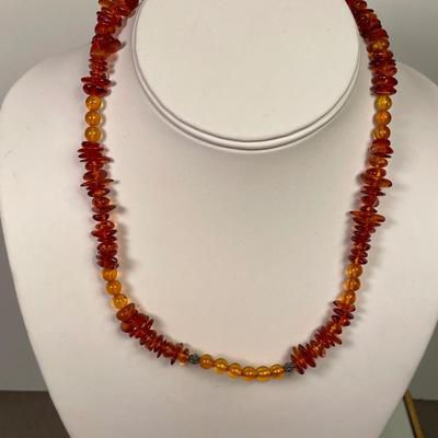 New Amber and Sterling Necklace