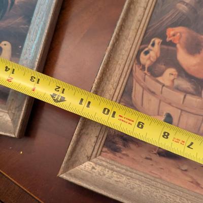 Approx 11" x 14" Framed Rooster Prints