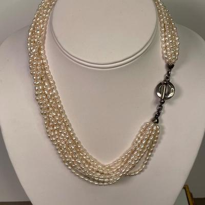 Carolee 925 Sterling rice pearl Necklace