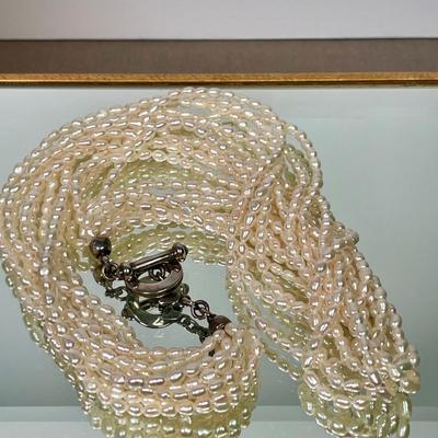 Carolee 925 Sterling rice pearl Necklace